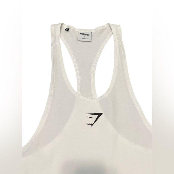 Gymshark Men’s Critical Stringer White Stretchy Muscle Tank S - Picture 2 of 12